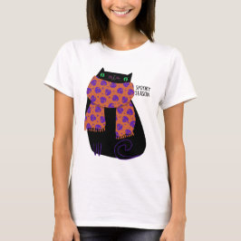 Camiseta Black Cat Fall Season Halloween Spookone Cute