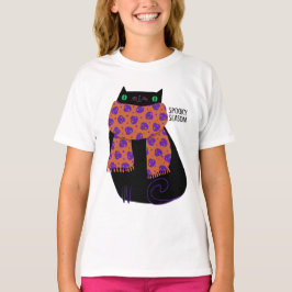 Camiseta Black Cat Fall Season Halloween Spookone Cute