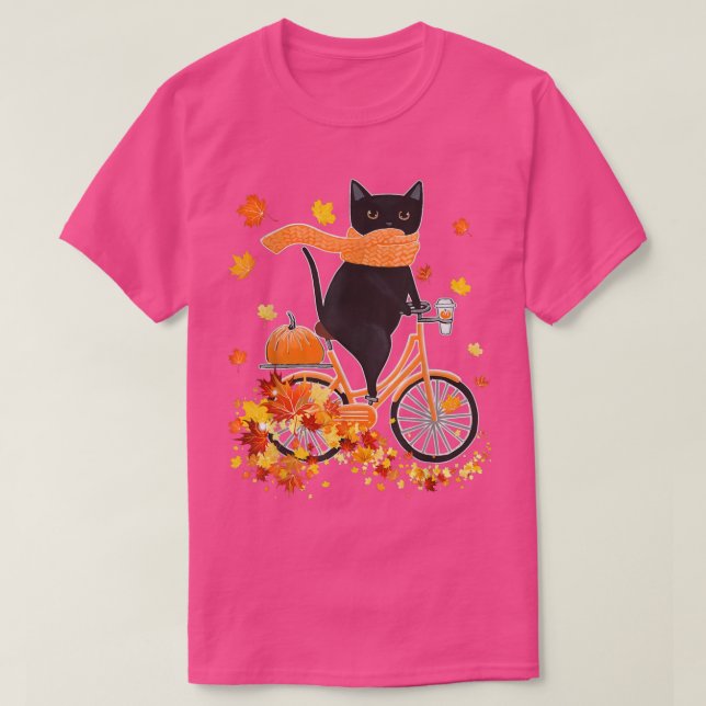 Camiseta Black Cat Go Ciclismo Otoño Fall Acción de Gracias (Diseño del anverso)
