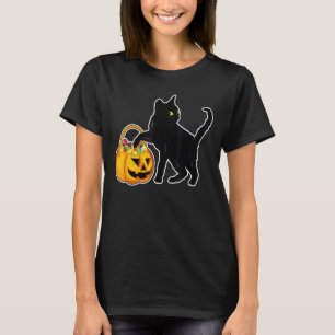 Camiseta Black Cat Halloween Candy Bag Bag Sweet Lollip