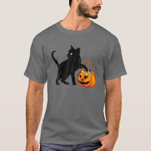 Camiseta Black Cat Halloween Candy Bag Bag Sweet Lollip
