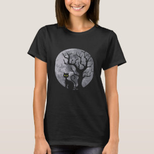 Camiseta Black Cat Halloween Night Full Moon