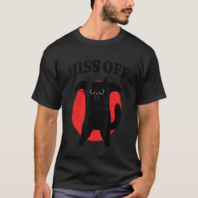 Camiseta Black Cat Hiss Off (Anverso)