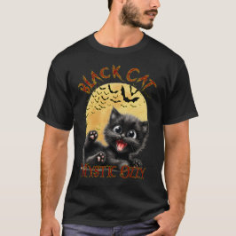 Camiseta Black Cat Midnight Magic con murciélagos