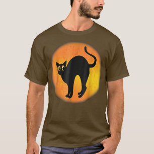 Camiseta Black Cat Moon Halloween Vintage Happy Halloween21