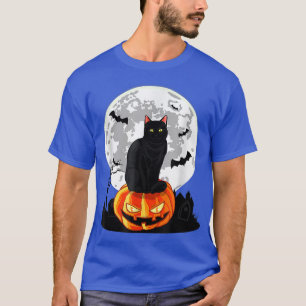 Camiseta Black Cat On Pumpkin Full Moon Halloween Costume