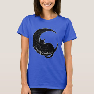 Camiseta Black Cat on the Crescent Moon: Charm of Darkness 