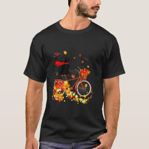 Camiseta Black Cat Otumn Funny Fall Cycling Lover T Shirt