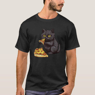 Camiseta Black Cat Pizza Kitty Cat Lovers Pizza Slice Water