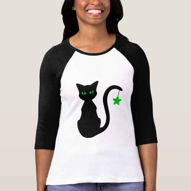 Camiseta Black Cat Raglan T-Shirt (Anverso)