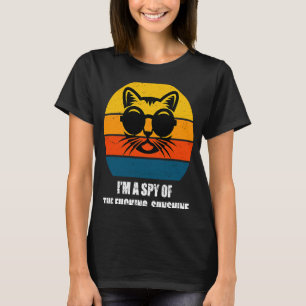 Camiseta Black Cat Retro soy un espía del juego de palabras