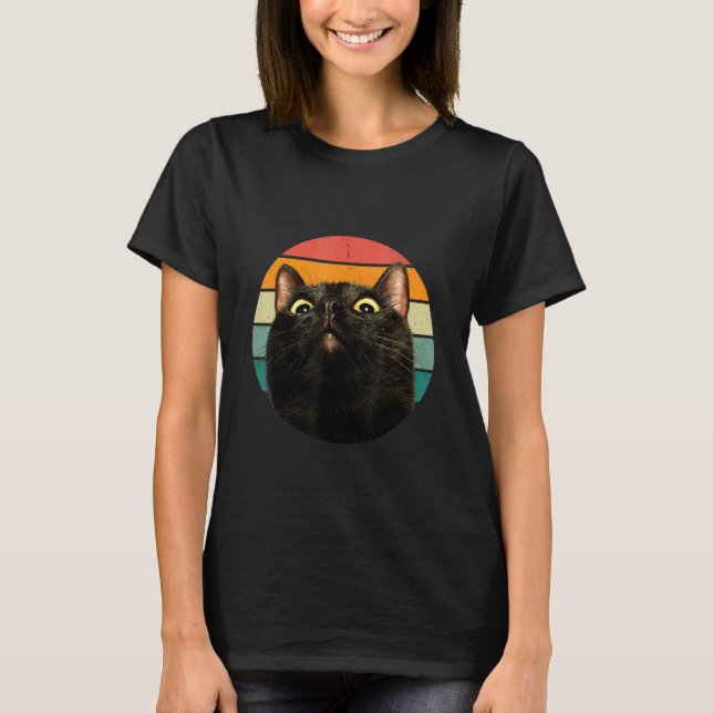 Camiseta Black Cat Retro Style Cats Kitten (Anverso)
