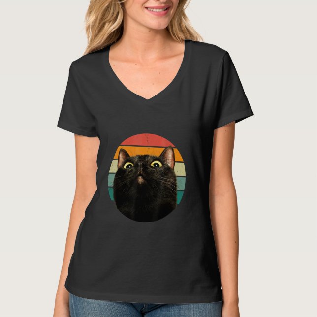 Camiseta Black Cat Retro Style Cats Kitten (Anverso)