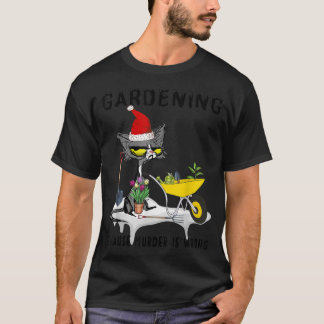 CAMISETA BLACK CAT SANTA GARDENING PORQUE EL ASESINATO ESTÁ