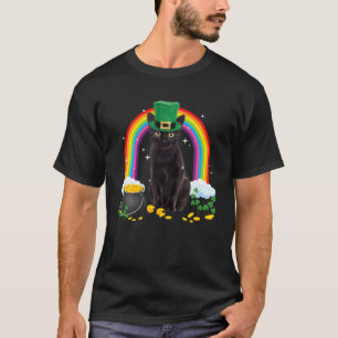 Camiseta Black Cat St Patricks Day Leprechaun Costume Shamr