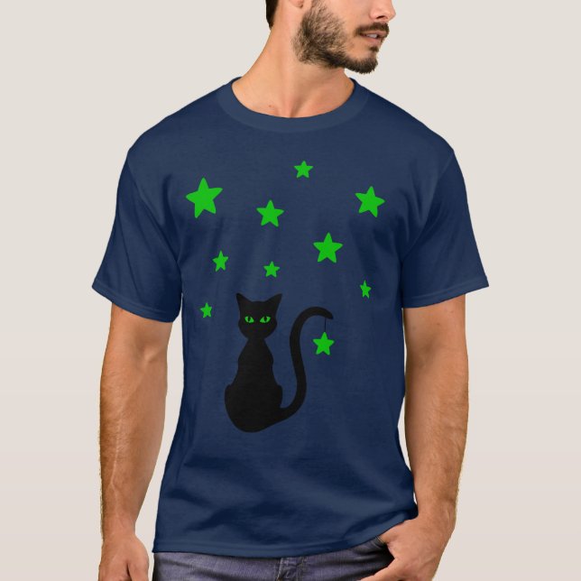 Camiseta Black Cat Stars (Anverso)