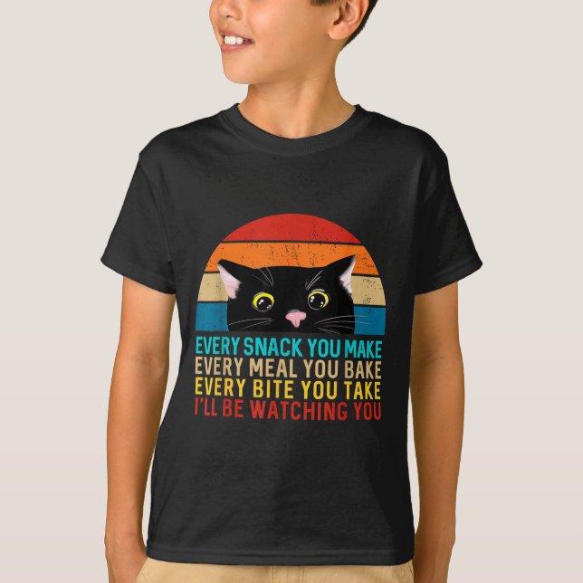 Camiseta Black Cat Themed Every Snack You Make Retro Peekin (Anverso)