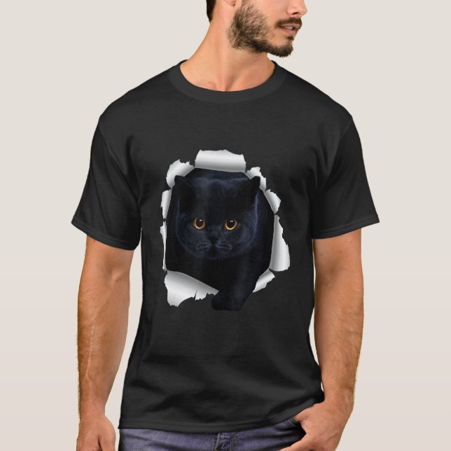 Camiseta Black Cat Torn Cloth (Anverso)