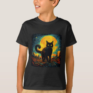 Camiseta Black Cat Vintage estilo retro Cat Art Work Cat Lo