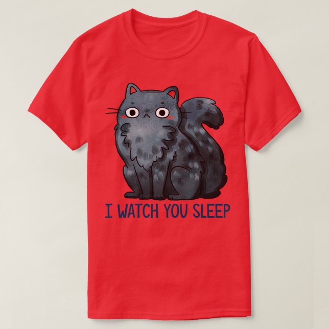 Camiseta Black Cat Watch You Sleep (Diseño del anverso)