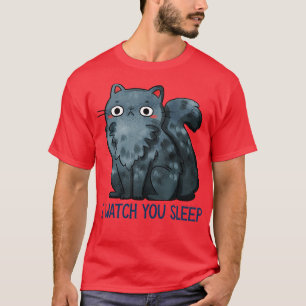 Camiseta Black Cat Watch You Sleep