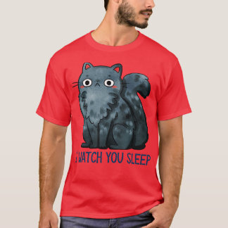 Camiseta Black Cat Watch You Sleep