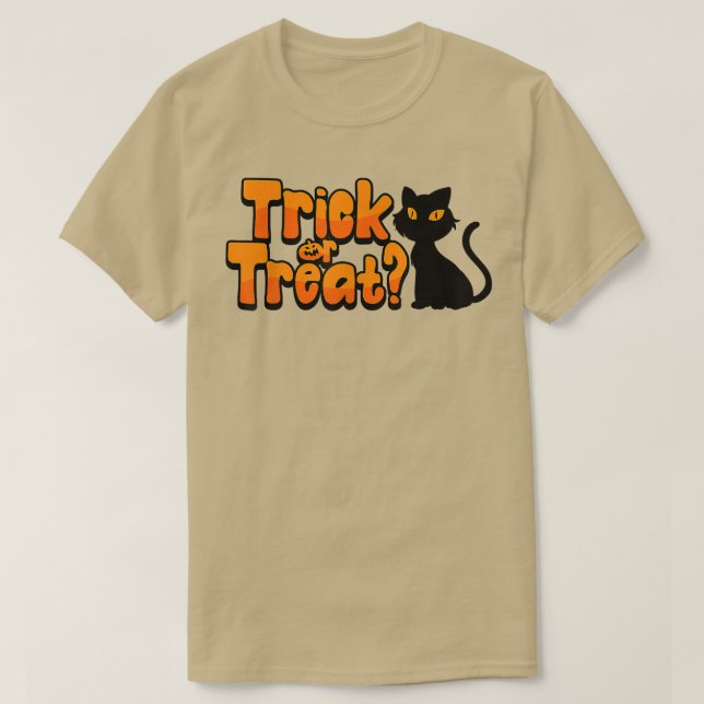 Camiseta Black Cat  Yellow Eyes Trick Or Treat Halloween  (Diseño del anverso)