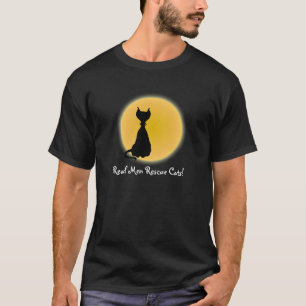 Camiseta Black Cat & Yellow Moon Halloween Art