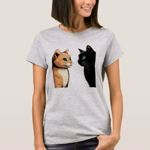 Camiseta Black Cat Zoning Out - Gracioso meme gatito