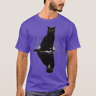 Camiseta Black Cats Reflection Gift Cat Lovers Cute Black T