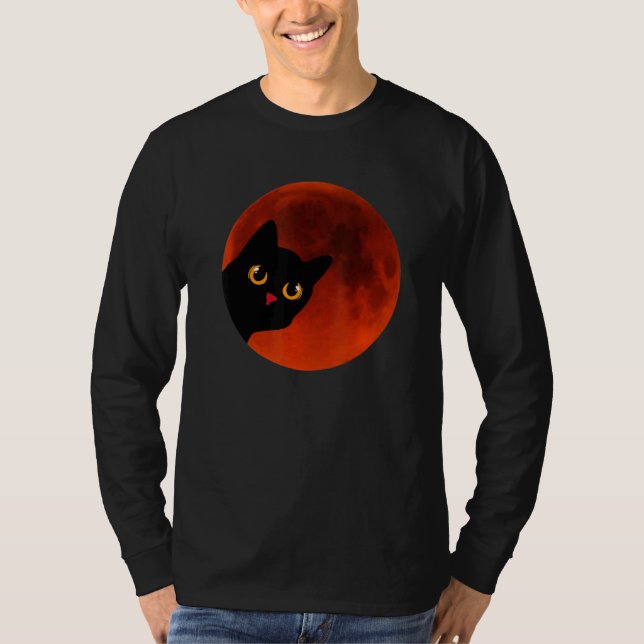 Camiseta Black Cats Yellow Cat Eyes moon the red Scary (Anverso)