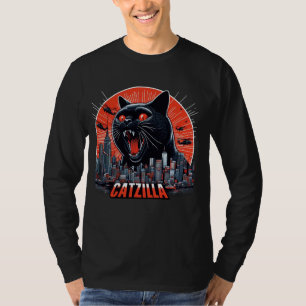 Camiseta Black Catzilla Funny Cat Lover Humor gatito Kitten