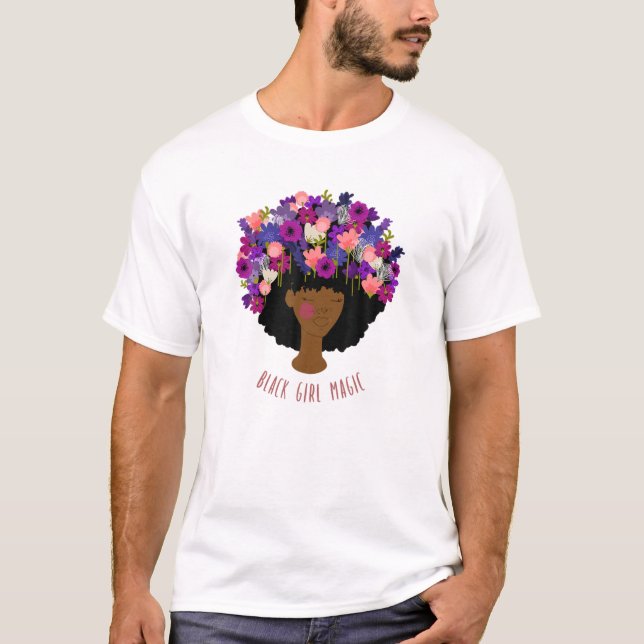 Camiseta Black Chica Magic Afro Queen BLM Melanin (Anverso)