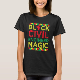 Camiseta Black Civil Engineer Magic Engineering Black Histo