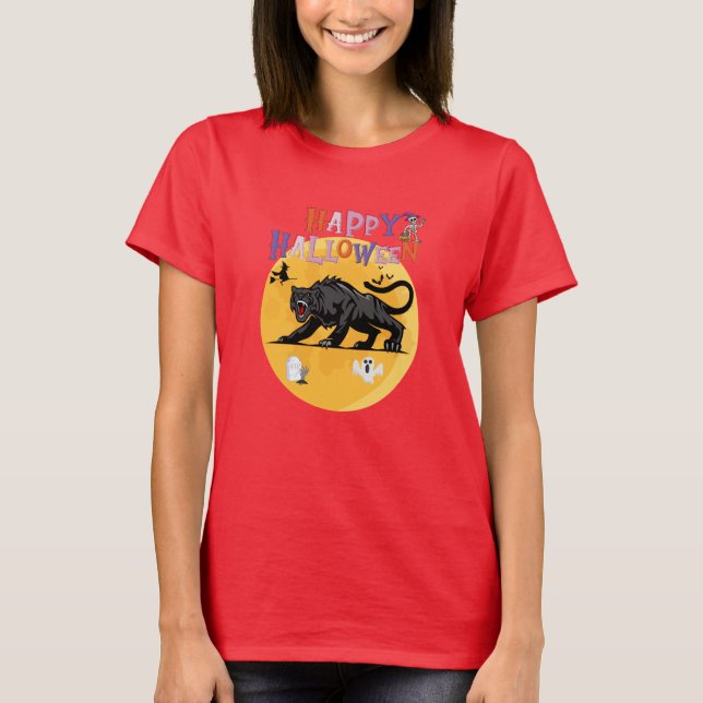 Camiseta black cougar on halloween night (Anverso)