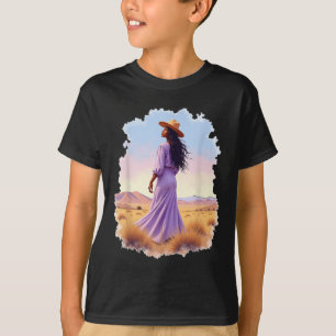 Camiseta Black Cowgirl Rodeo occidental Melanin Black Histo