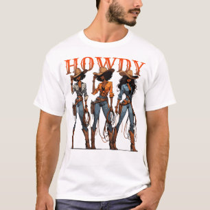 Camiseta Black Cowgirl Rodeo occidental Melanin Historia Te