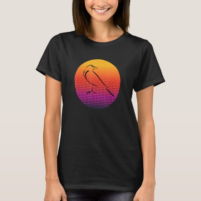 Camiseta Black Crow Bird Silhouette at Sunset Wildlife Natu (Anverso)