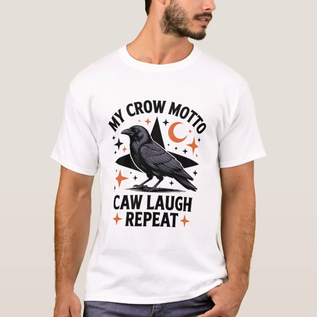Camiseta Black Crow F Caw F, Funny Bird Sarcástico (Anverso)