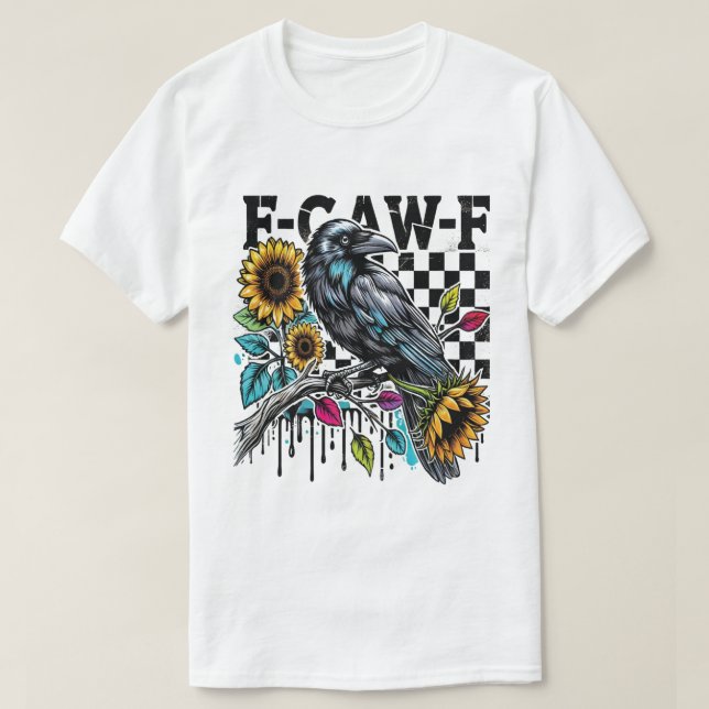 Camiseta Black Crow, F-Caw-F Funny Black Bird  (Diseño del anverso)