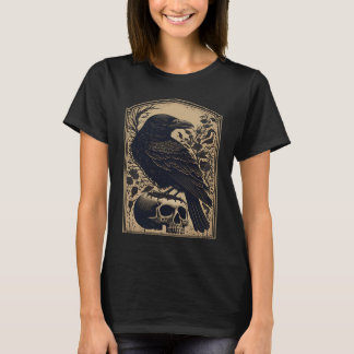 Camiseta Black Crow Raven Skull Viking Norse Occult Gothic