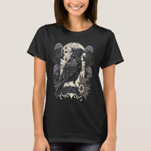 Camiseta Black Crow Raven Skull Viking Norse Occult Gothic