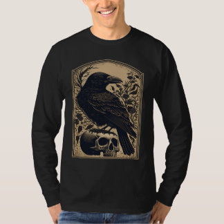 Camiseta Black Crow Raven Skull Viking Norse Occult Gothic