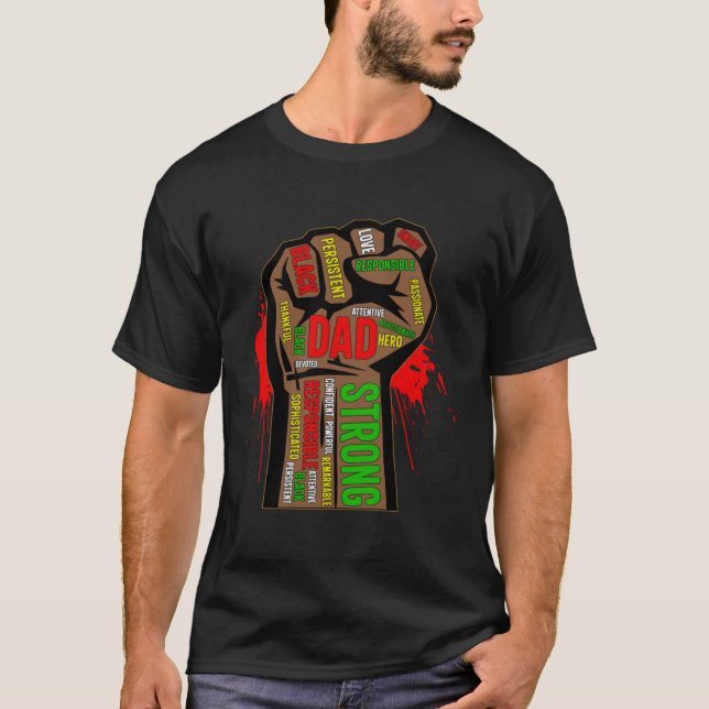Camiseta Black Dad African American Melanin Pride Black His (Anverso)