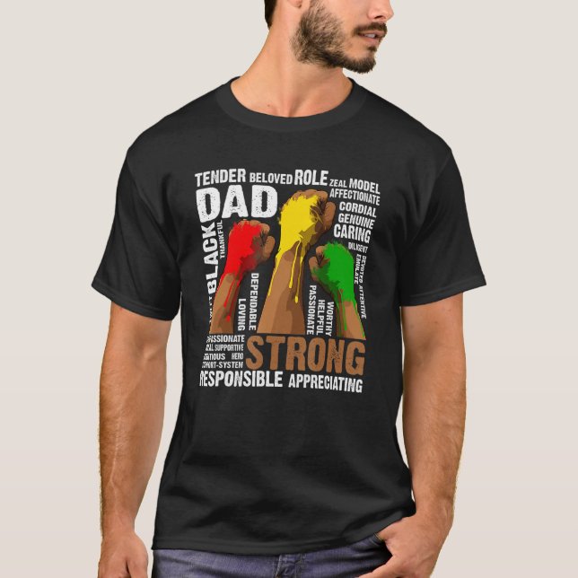 Camiseta Black Dad Fist Hands Black History Month Afro Afri (Anverso)