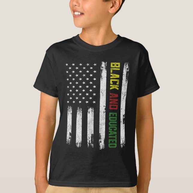 Camiseta Black Educated American Flag Apparel Black History (Anverso)