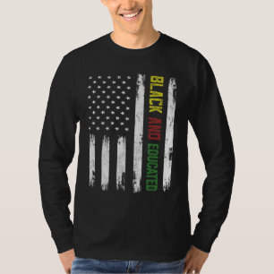 Camiseta Black Educated American Flag Apparel Black History