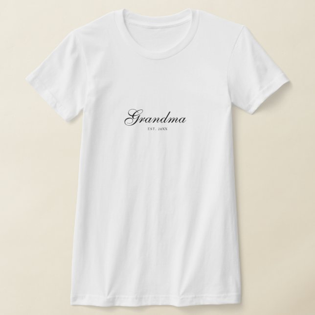 Camiseta Black Elegant Script Established Grandma (Distribución)