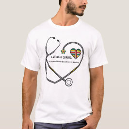Camiseta Black Excellence in Medicine 100 Years Stethoscope