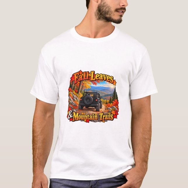 Camiseta Black_Fall Leaves & Mt Trails (Anverso)